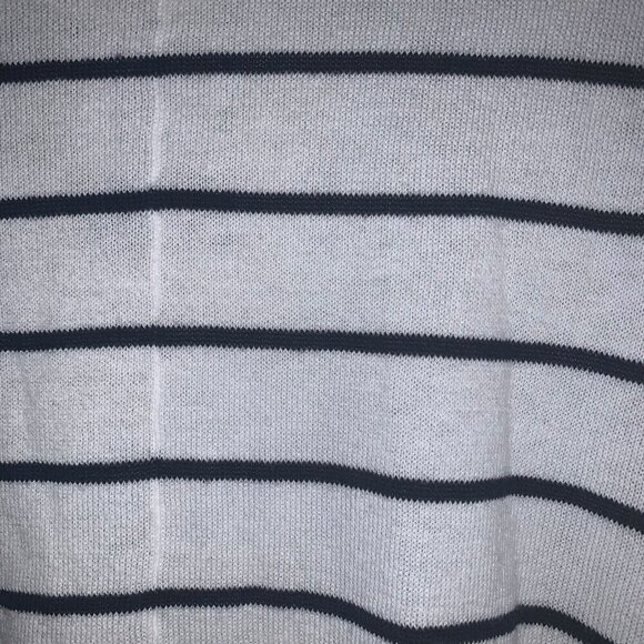 BCBGMAXAZRIA WOMEN'S STRIPED CARDIWRAP SWEATER NAVYSTRIPE S BUTTON SLEEVE NWT - Picture 11 of 11